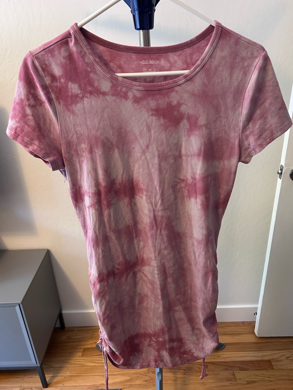wild fable Pink Tie-Dye Short Sleeve Scoop Neck Top